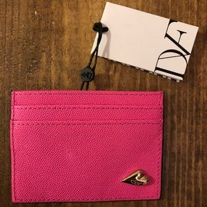DVF Love Tuxedo Shocking Pink Card Case, NWT